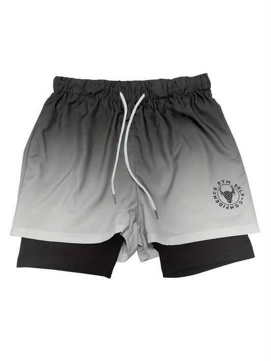 Alexander – 2-in-1-doppelschicht-ombre-shorts für herren