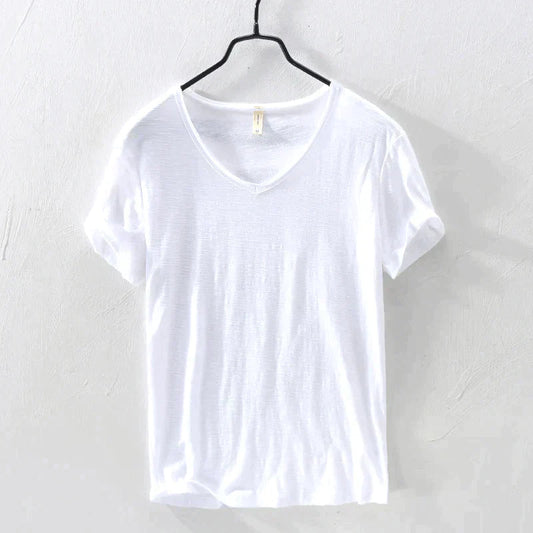 Max - Weißes V-Ausschnitt T-Shirt für Herren