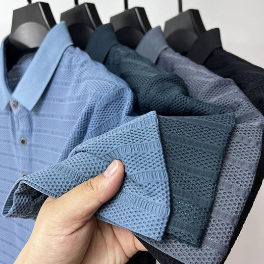 ABRAHAM – Herren-Poloshirt aus Premium-Seide – Komfort und Haltbarkeit