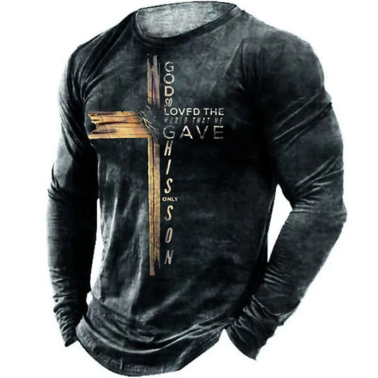 Evyn – schwarzes sweatshirt mit grafischem gotttext für männer