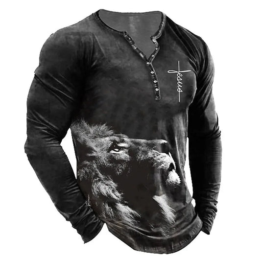 Feris – grafisches löwen-sweatshirt für männer