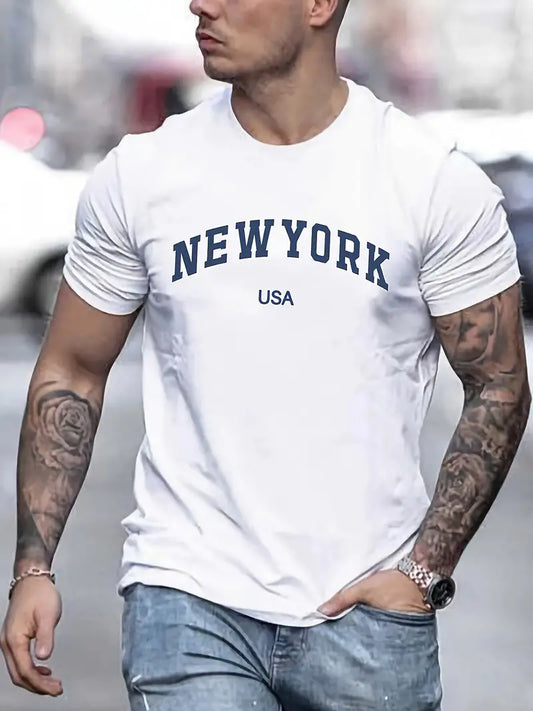 Solstice – t-shirt mit new york-print für männer